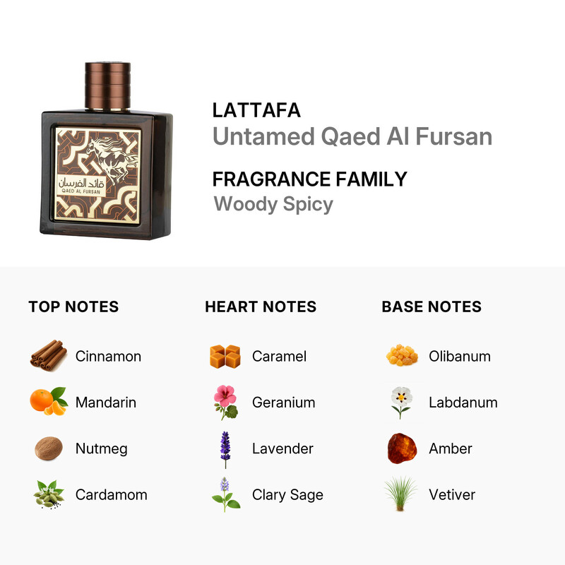 Lattafa Unisex Untamed Qaed Al Fursan EDP Spray 3.0 oz/90 ml