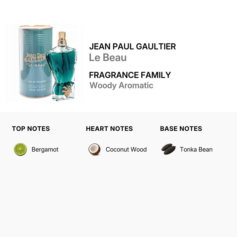 Jean Paul Gaultier Men's Le Beau EDT Spray 4.2 oz/125 ml